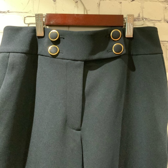CALVIN KLEIN WOMENS DRESS PANTS HIGH RISE BUTTONED WAIST NAVY SIZE 2P - Picture 4 of 5